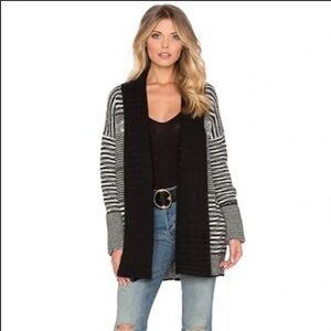 Sam Edelman Black and white Striped Cardigan